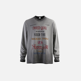 Retro Distressed Oversized Long Sleeve T-Shirt