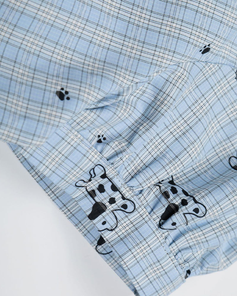 Ruffle Hem Plaid Short Sleeve Shirt