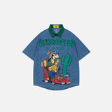 Cartoon Printed Short Sleeved Boys Shirt