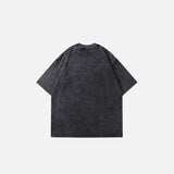 Back view of the black Ghostly Teamwork T-shirt in a gray background