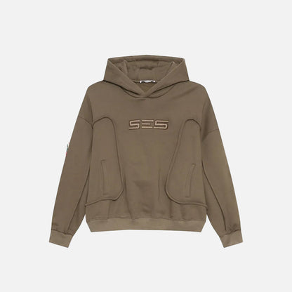 Embroidery Solid Color Deconstruction Hoodie