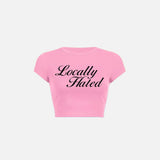 Locally Hated Letter Print Cropped Top