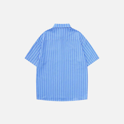 Spring Necktie Striped Shirt