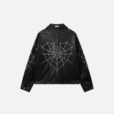 Y2K Spider Web Motorcycle Jacket