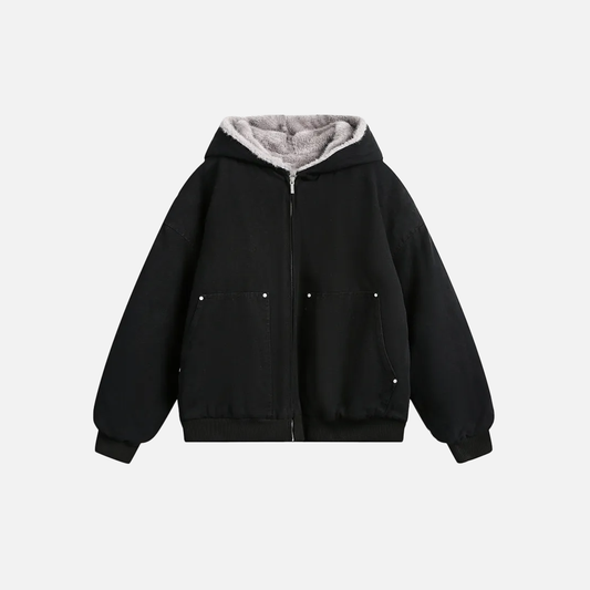 Unique Quilted Retro Winter Cargo Fur Jacket