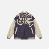 Butterfly Print Varsity Jacket