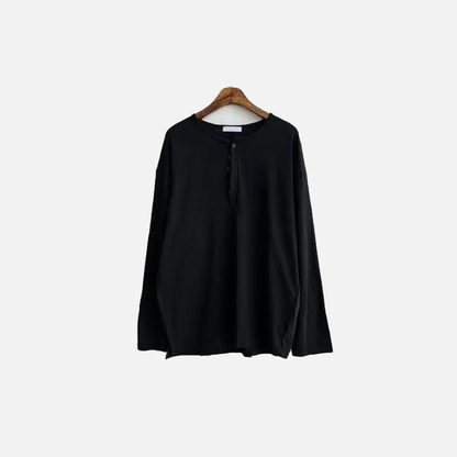 Irregular Texture Lightweight Spring Henley T-Shirt