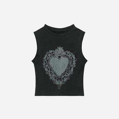 Vintage Royal Heart Women's Cropped Top