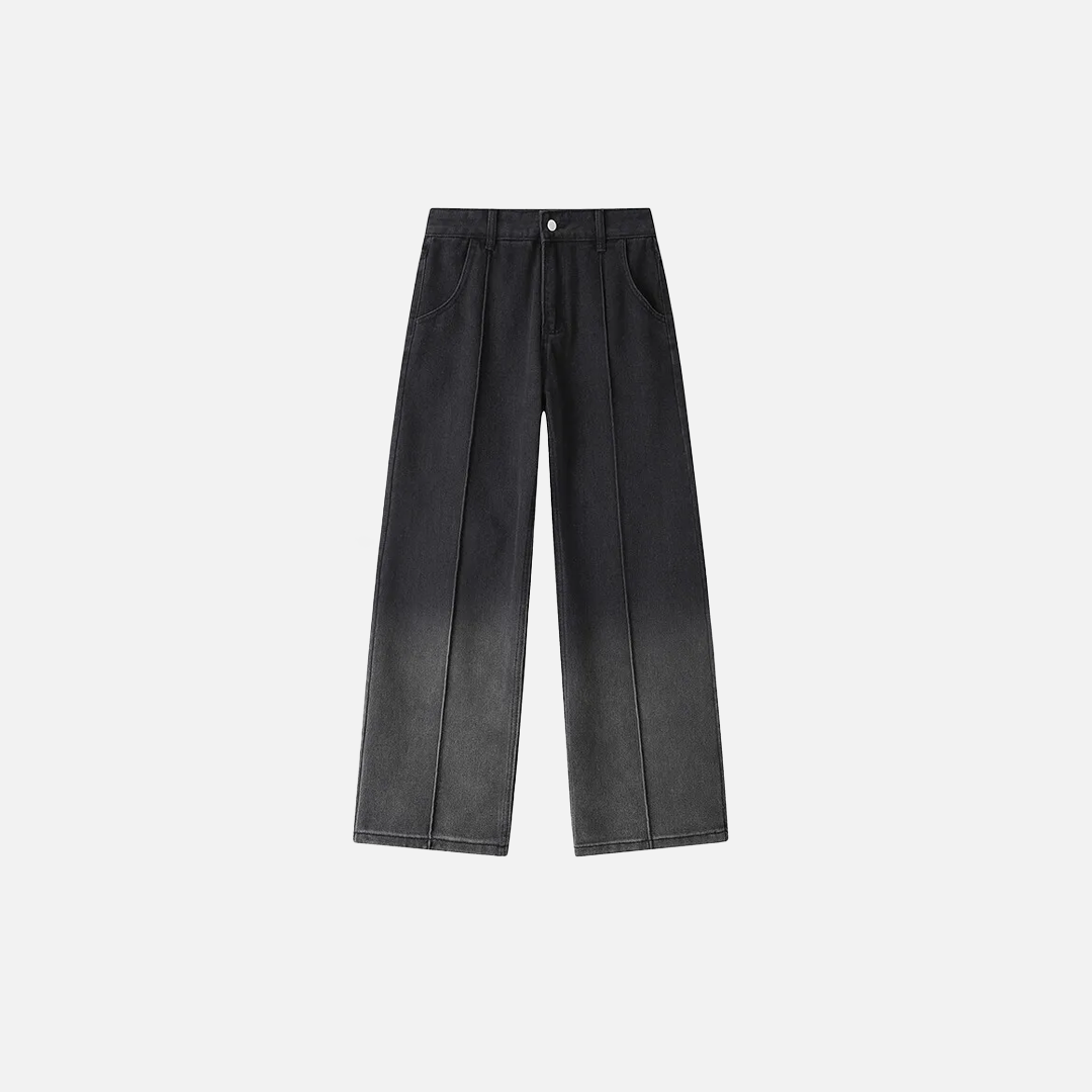 Retro Gradient Black Baggy Jeans