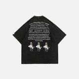 Street 66 Japanese Letter Print T-shirt