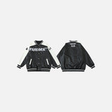 Front & Back View of the black Street Legend Jacket in a gray background
