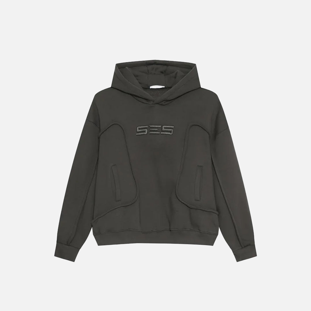 Embroidery Solid Color Deconstruction Hoodie