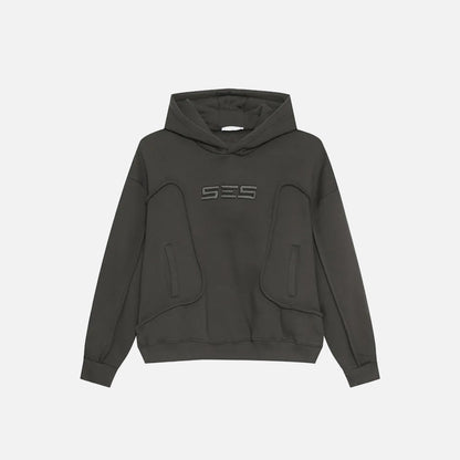 Embroidery Solid Color Deconstruction Hoodie