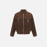 Warm Punk European Style Casual Zip-Up Woven Jacket