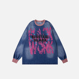 Vintage Washed Denim Sweatshirt