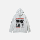 Retro Graphic Fingers Printed Hoodie