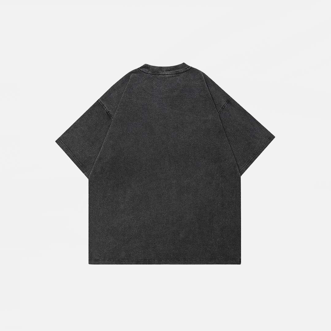 Oversized Washed Black Graphic T-Shirt