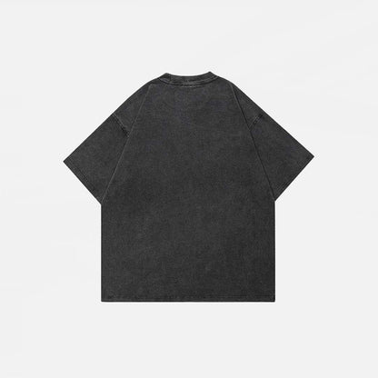 Oversized Washed Black Graphic T-Shirt