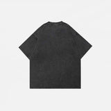 Oversized Washed Black Graphic T-Shirt