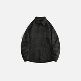 Stylish Korean Style Striped Lapel Long Sleeve Shirt