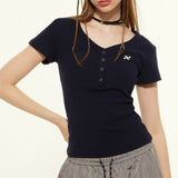 Classic Ribbed Henley Tee
