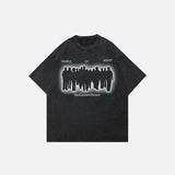 Vintage Washed Black Graphic Team T-Shirt