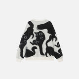 Back view of the black Mystic Cat Silhouettes Sweater in a gray background
