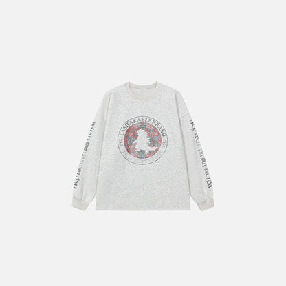 Front view of the gray Titan's Emblem Sweater in a gray background