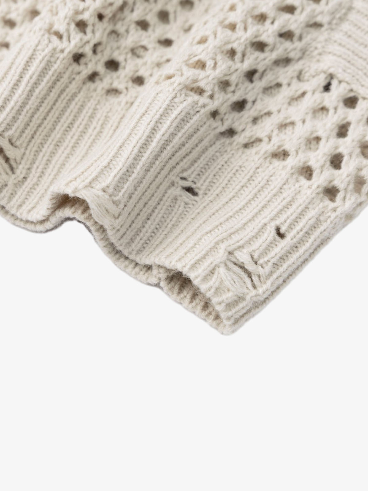 Knit Mesh Studded Boxy Zip-Up Hoodie; Beige / S, Beige / M, Beige / L, Beige / XL