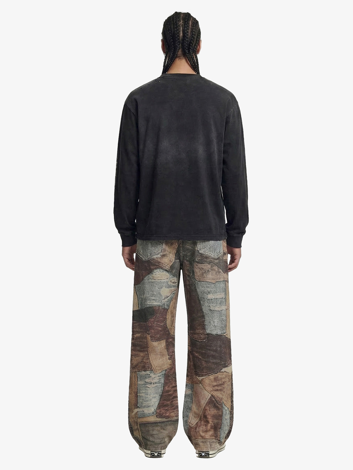 Thesupermade High Street Distressed Washed Printed Jeans - 2246; Brown / M, Brown / L, Brown / XL, Brown / 2XL
