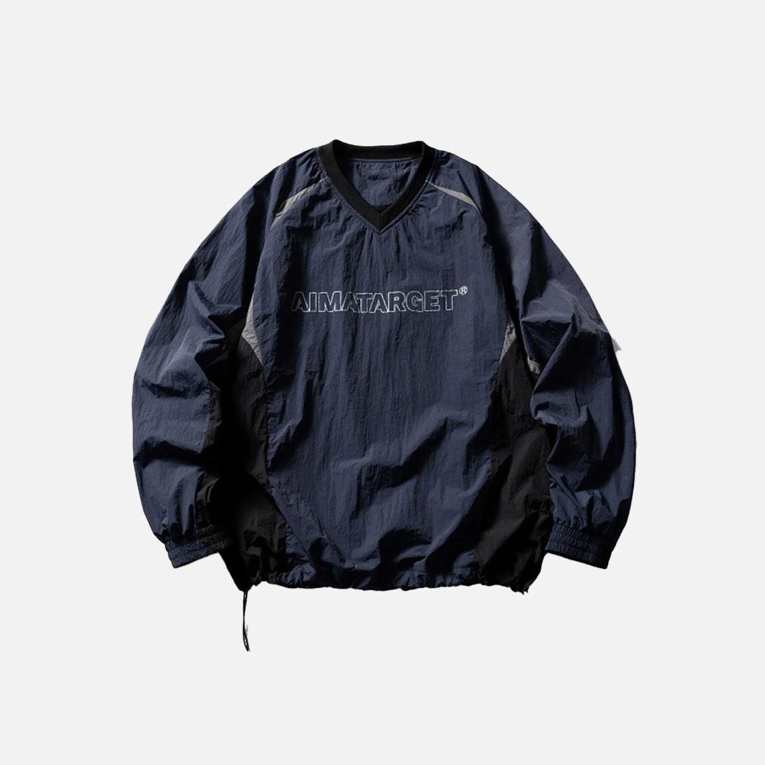 Patchwork Loose Long Sleeve Sports T-Shirt
