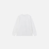 Back view of the white Urban Spikes Long Sleeve T-shirt in a gray background