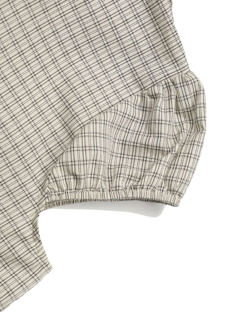 Plaid Peplum Short Sleeve Shirt