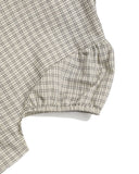 Plaid Peplum Short Sleeve Shirt