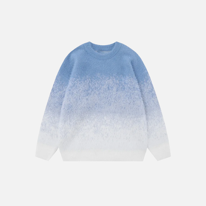 Fashionable Sky Ombre Gradient Fuzzy Sweater