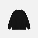 Back view of the black Mystic Midnight Sweatshirt in a gray background
