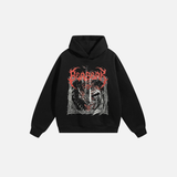 Streetwear Black Devil Graphic Oversized Hoodie