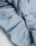 Ruffle Hem Plaid Short Sleeve Shirt