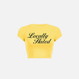 Locally Hated Letter Print Cropped Top