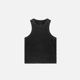 Front view of the black Women's Washed Solid Top T-shirt in a gray background
