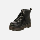 Zipper Flat High Heel PU Leather Angle Boots