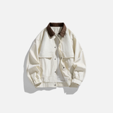 Thick Warm Winter Contrast Collar Utility Jacket