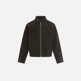 Classic Loose Fit Aviator Collar Button-Up Jacket