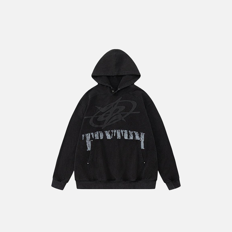 Washed Letters Galaxy Hoodie