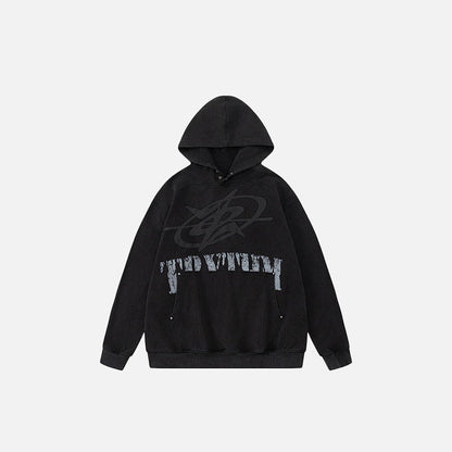 Washed Letters Galaxy Hoodie