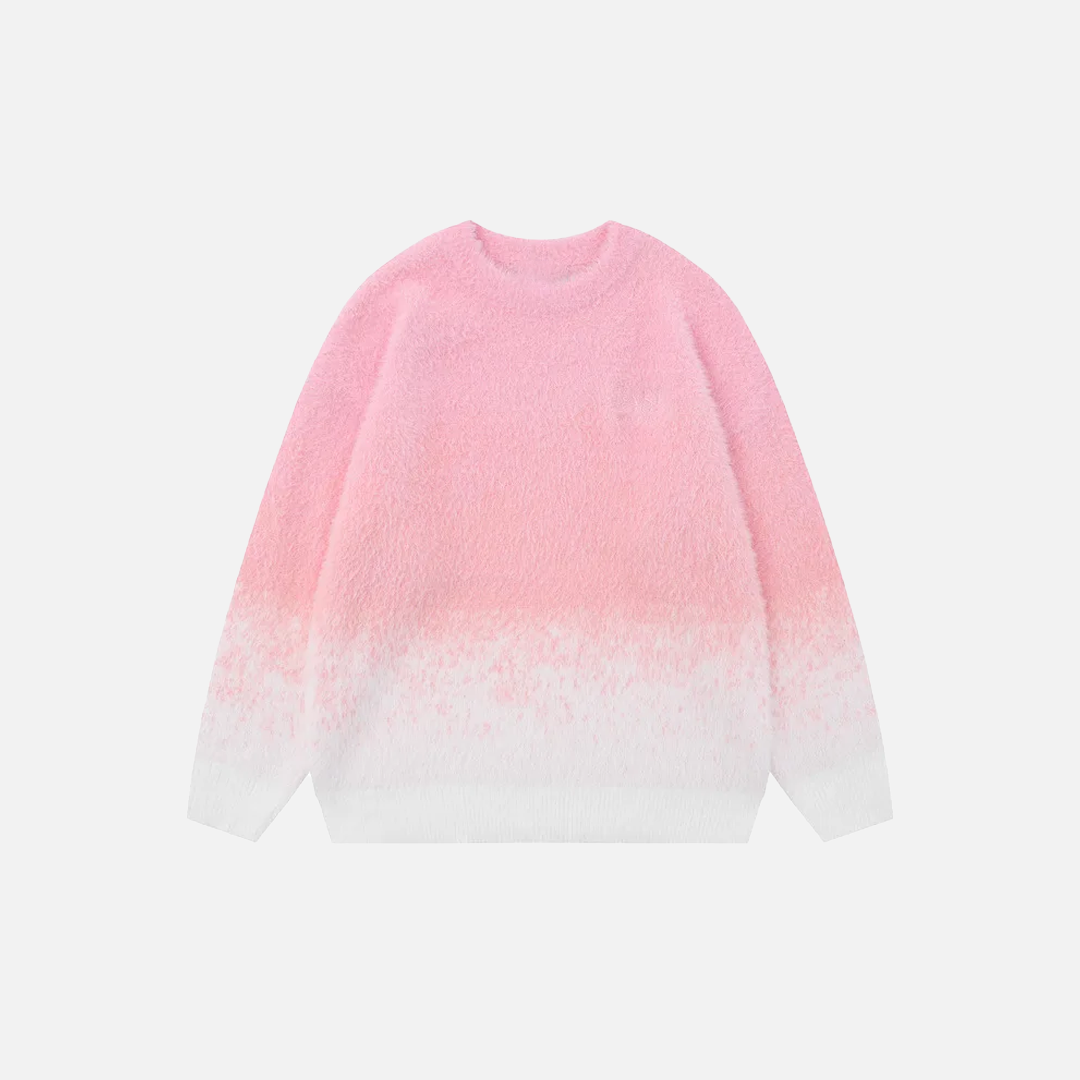 Fashionable Sky Ombre Gradient Fuzzy Sweater