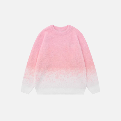 Fashionable Sky Ombre Gradient Fuzzy Sweater