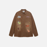 Breathable Hip Hop Embroidered Denim Shirt