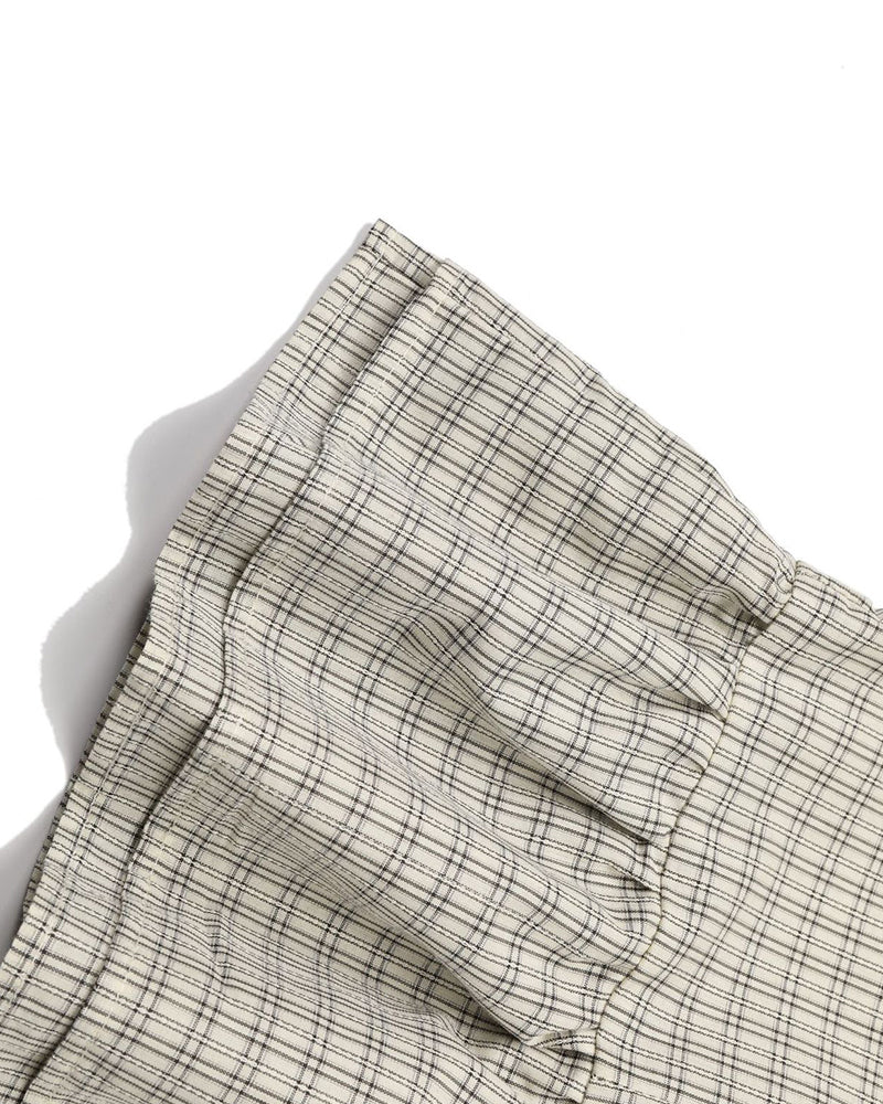 Plaid Peplum Short Sleeve Shirt