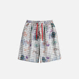Plaid Graffiti Loose Punk Shorts